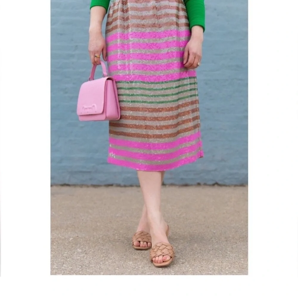 J.Crew Collection striped sequin skirt size 6 EUC